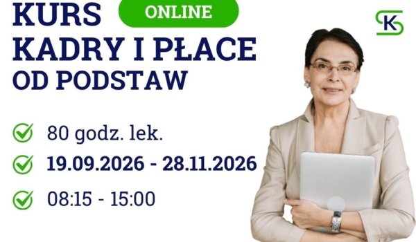 KURS KADRY I PŁACE OD PODSTAW - 80 godz. lek.