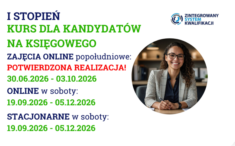 KURS DLA KANDYDATÓW NA KSIĘGOWEGO