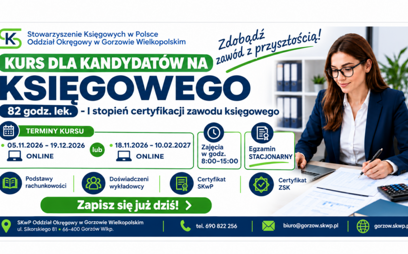 KURS DLA KANDYDATÓW NA KSIĘGOWEGO